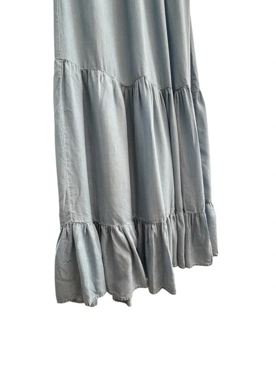 Vince Camuto Sleeveless Light Blue Tiered Maxi Dress Airy Beach Casual Boho Sz L - Picture 6 of 16